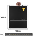 1U Rack Mount KVM Console With 17 Inch LCD Monitor dimensions showing 562mm height, 480mm width, and 45mm depth for IT setups.