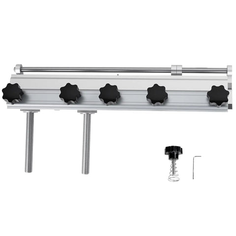 Pro Woodworker Game Changer Planer Blade Sharpener Jig With Rock Solid Knife Holder showing adjustable clamps and precision rail.