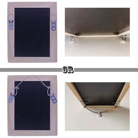 Heavy Duty D Ring Picture Hangers With Included Wall Screws, 20 Pack for frames, showing mounting options and hooks.