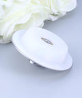 Bathtub Stopper for 40-45mm Holes Stainless Steel with Silicone Seal, white top, silver edge, tub drain cover.