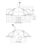 Technical diagram of 6 Inch Integrated Recessed Adjustable Gimbal LED Light Kit Canless With Selectable CCT 2700K 3000K 3500K 4000K 5000K 600 Lumens White Easy Install With Spring Clips Repositionable Driver J Box No Housing Required