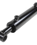 Rugged Workhorse Double Acting Hydraulic Cylinder With Cross Tube For Front End Loaders 1.5 Inch And 2 Inch Bore Multiple Stroke Options Eye To Eye 52 Inches Extended And 30 Inches Retracted Universal Hydraulic Cylinder For Tough Machines, black steel