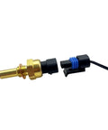 YCUPONE engine coolant temperature sensor with pigtail; brass sensor shaft, black connector, blue seal