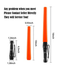 16 Inch Orange LED Traffic Wand With Cone Flashing Modes Safety Signal Work Light Handheld Flashlight Magnetic Base