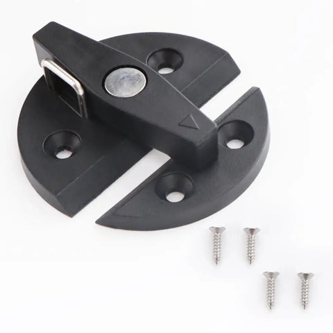 2 Pack Boat Door Hatch 2-1/4 Inch Round Turn Twist Button Catch Latch For Doors Cabinets Marine Grade Nylon Black with screws