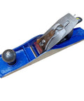Kick Some Sawdust With This Solid Cast Iron Jack Plane Number Six featuring a blue cast iron body and carbon steel blade for woodworking.