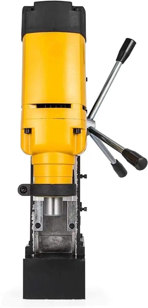 Heavy Duty Magnetic Drill Press Featuring 13000N Magnet Grip For Precision Tapping Reaming And Countersink Work, front view.