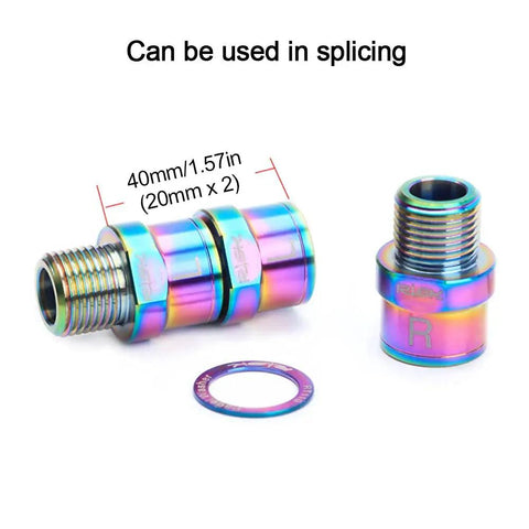 Titanium Alloy Pedal Extenders With Hollow Spacers 16/20 Mm Waterproof Anti Rust Left Right Marked For 9/16 Inch Threaded Pedals