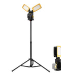 12000LM Cordless LED Work Light With Dual Head And Tripod Stand Compatible With 18V To 21V Dewalt Milwaukee Makita Batteries