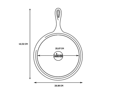 Round Cast Iron Griddle With Red Silicone Handle Holder, Heavy Duty Flat Cooking Pan For Go To Breakfast Staples and Everyday Cooking, 10.5 Inch diagram