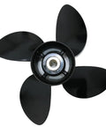 Top view of 14.25 Inch Propeller 19 Spline 4 Blade Right Hand For Volvo Penta SX Drive 130 To 300HP OEM Replacement Aluminum Propeller