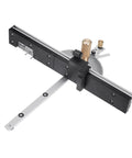 Dead On Table Router Gauge With Flip Stop Fence And Adjustable Protractor Angle Ruler for precise woodwork alignment.