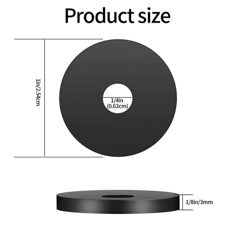 110 Piece Rubber Flat Washer Kit Tough As Nails Heavy Duty One Inch Outer Diameter Quarter Inch Inner Diameter Eighth Inch Thick Black Washer