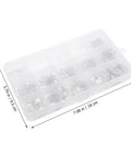 Stainless Steel Retainer Ring Set 1.5 To 15mm Must Have Clip Ring Assortment Kit For Fasteners Circlip Washers Durable Metal Retaining Clips Easy Install Versatile For Automotive And Home DIY Projects in storage case, 18 x 9.5 cm