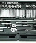 Half Inch Drive 43 Piece SAE And Metric Socket Set With 6 Point Sockets From 7/16 To 1-1/16 Inch in a durable carrying case