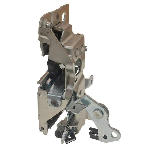 Front Right Passenger Door Lock Latch Assembly Replaces 16631626 for Chevy GMC, showing silver coated steel construction and detailed mechanics.