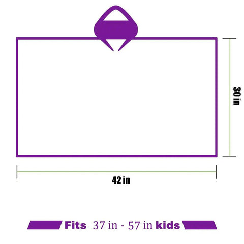 Diagram showing dimensions of Six Pack Kids Disposable Rain Ponchos Fifty Percent Thicker Emergency Rain Gear Clear Plastic Ponchos for kids.