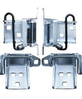 Built Tough Truck Door Hinges Set Zinc Plated Steel Pair for pickups, showcasing front left and right hinges with robust design.