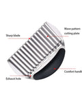NULIZL stainless steel crinkle cutter for vegetables with wave blade and black ergonomic handle