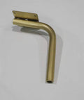 Step Up Your Space Game With Beefy Stainless Steel L Shaped Table Legs, Gold Brushed Heavy Duty Sofa Risers, Rust Resistant Lift Foot Accessories, Tough Support For Tv Stand, Pack Of 4, close-up of L-shaped gold brushed heavy duty table leg.