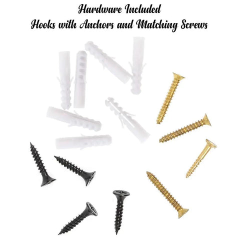 Top Shelf Golden Lion Head Wall Hooks Set Of 4 Handmade Brass Rust Free Heavy Duty Decor includes anchors and screws for installation.