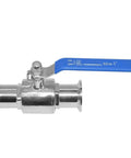 Beduan 1.5-inch tri-clamp stainless steel ball valve with blue handle, 1-inch tube OD