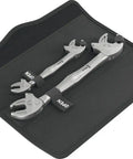 6006 Joker Self-Setting Double Spanner Set, 2 Pieces, Automatic Hex Grip Wrenches in open pouch bag.