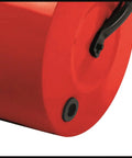Close-up of GC GR 57 Garden Roller For Lawn And Grass Red Manual Push Roller With Coated Metal Drum and Side Filler Cap