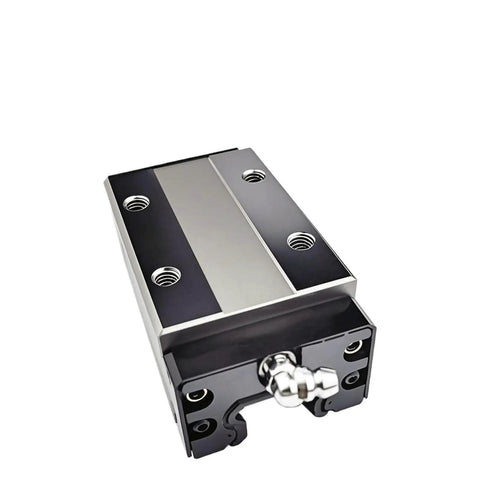 Close-up view of SHS55R linear block from Premium SHS55R And SHS55LR Linear Block Guide Rail Kit 2000mm Rail with smooth surfaces.