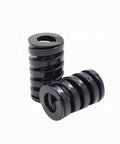 Rock Solid Heavy Duty Black Alloy Steel Compression Springs For Industrial Die Mold Stamping Applications Measuring Sixty Mm Length Thirty Five Outer Diameter And Seventeen Point Five Inner Diameter.