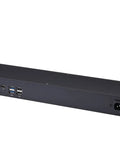 Built Tough 6 Port Network Firewall Mini Pc With Intel Celeron Cpu And 4Gb Ddr4 Ram 128Gb Msata Ssd aluminum enclosure back view with ports.
