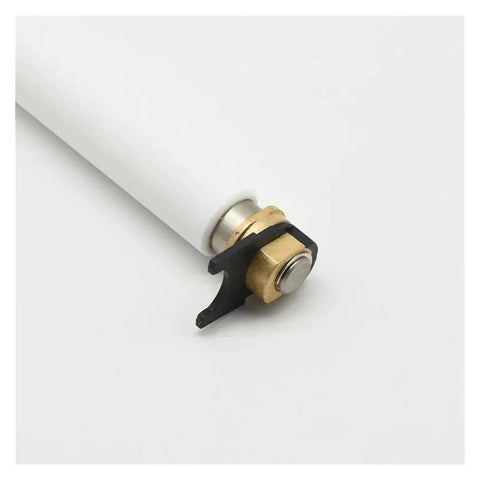 Close-up of Top Tier Platen Roller for Thermal Label Printers with brass and black plastic components.