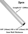 6061 Aluminum Tubing Five Eighths Inch OD And One Half Inch ID Seamless Round Tube Twelve Inch Length Two Millimeter Wall