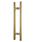 48 Inch Solid Stainless Steel Push Pull Door Handle Built To Last With Heavy Duty Standoffs Commercial Grade 304 Satin Gold Finish For Barn Doors And Glass Doors Rugged Mounting Hardware, front view