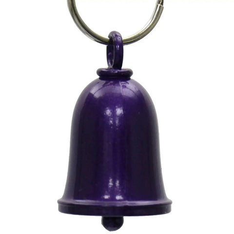 Glitter Purple Motorcycle Good Luck Bell With Key Ring For Bikers Crafted From Lead Free Pewter Durable Weather Resistant Charm Accessory