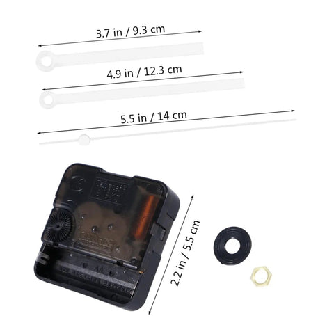 Beefed Up Torque Clock Movement Kit Replacement for Wall Clocks Non Ticking Electric Mechanism with hour hand dimensions