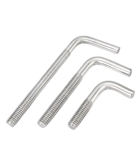 L Shape Foundation Bolts 304 Stainless Steel Right Angle Anchor Bolt With Long Square Bend Screws M4 M5 M6 M8 M10 M12 L Shaped Screws