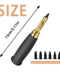 Adjustable Screw Hole Punch Tool With Black Wooden Handle For Bookbinding And Leather Craft Do It All Hole Puncher With Six Tip Sizes