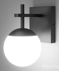 Mid Century Modern Black Wall Sconce With Milky Glass Shade 1 Light Indoor Wall Lamp For Living Room Bathroom Kitchen Hallway