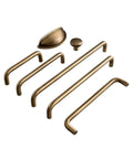U Shaped Antique Brass Brushed Furniture Handle with Solid Shell Drawer Knob for Cabinets and Kitchen Cupboards Long Pull 320mm