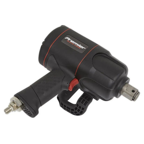 Battle Tested One Inch Square Drive Composite Air Impact Wrench Twin Hammer Delivers Serious Low Noise Performance And Soft Grip Control To Crank Through Rusted Bolts During Heavy Duty Auto Repair Daily