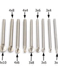 Rock Solid Workhorse White Steel Wood Milling Cutter Bit For Root Carving And Woodworking. 4Mm Shank Fits Most Handheld Grinders. Various sizes and profiles.
