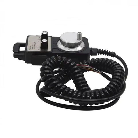 Pro Grade TM1469 Pulse Encoder Handwheel For CNC Machinery, wired handwheel with coiled cable and control dial