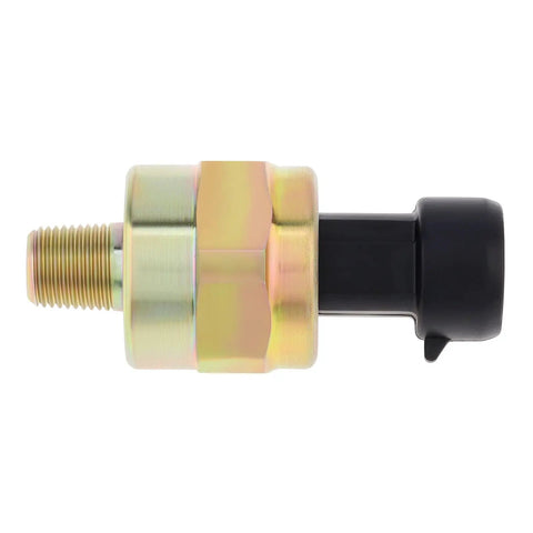 Side view of One Eighth NPT Oil Fuel Pressure Sensor Transducer 0 to 100 Psi with harness kit, stainless steel 316, threaded end visible.
