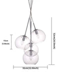 Modern Glass Globe Pendant Light With Four Lights, Ceiling Fixture For Dining Room, Kitchen Island And Restaurant, incandescentbulbs not included