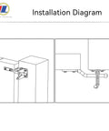 Installation diagram of Lock It Tight Gravity Gate Latch Self Securing Black Fence Hardware for easy setup on garden gates.
