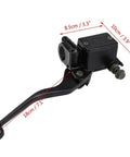 Right Front Hydraulic Brake Master Cylinder For ATV And Motorcycle with adjustable lever, shown in side view with dimensions.