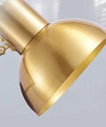 Close-up of adjustable dome shade on Badass Industrial Metal Swing Arm Wall Sconce With Rock Solid Adjustable Dome Shade And E27 Socket Hella Sturdy For Bedroom Reading Vibes And Slick Black Brass Finish Modern Wall Lamp.