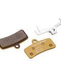 Q10YS Brake Pad Set for Lyra and HD M745 Brakes Black One Size Durable Metal Ceramic Compound shown with mounting clips