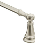 Weymouth 24 Inch Towel Bar in Polished Nickel for easy access to hand towels and decorative towels durable metal mounting post close-up